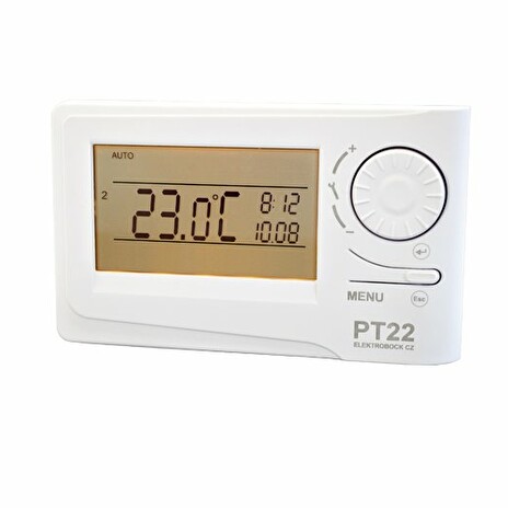ELEKTROBOCK Prostorový termostat PT22 programovatelný, velký LCD displej