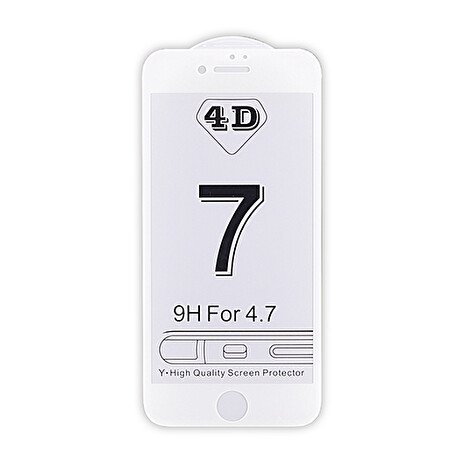 4D tvrzené sklo Apple iPhone 7 White (FULL GLUE)