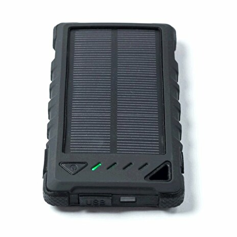 Powerbank DOCA Solar 8 (8000 mAh, solární panel, svítilna, černá)