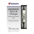 Verbatim kabel Lightning Sync & Charge Cable 30cm (Silver)
