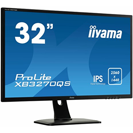 32" LCD iiyama XB3270QS-B1 - IPS,4ms,300cd/m2,16:9,2560x1440,DVI,HDMI,DP,repro,pivot,výškov.nastav.