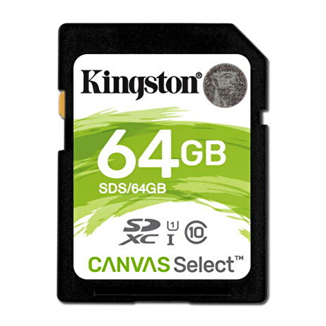 KINGSTON 64GB SDHC CANVAS Class10 UHS-I 80MB/s Read Flash Card
