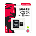 32GB microSDHC Kingston CL10 UHS-I 80R + SD adap.