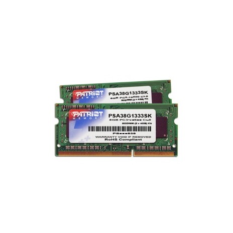 Paměť Patriot SO-DIMM DDR3 8GB 8GB (2x4GB), pro APPLE PC3-10600 1333MHz CL9