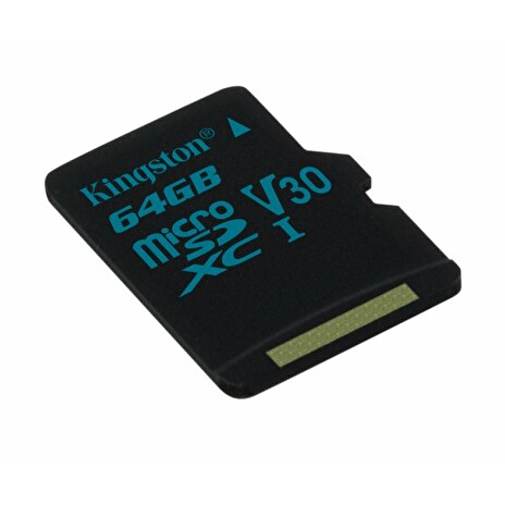 Kingston paměťová karta 64GB Canvas Go! micro SDXC UHS-I U3 (čtení/zápis: 90/45MB/s)