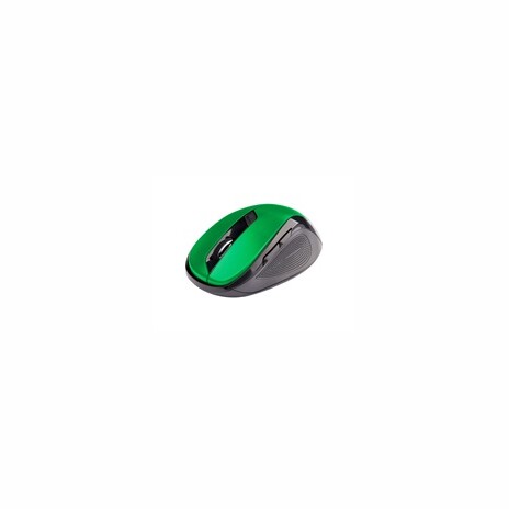 C-TECH myš WLM-02, černo-zelená, bezdrátová, 1600DPI, 6 tlačítek, USB nano receiver