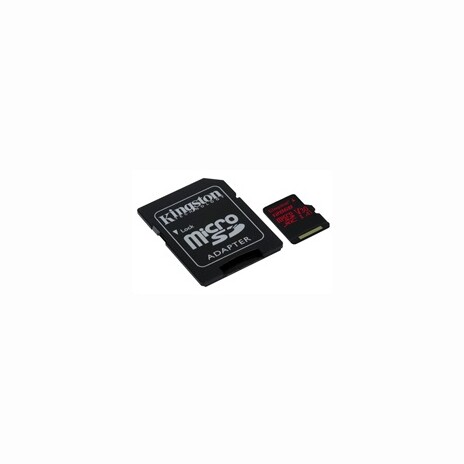 Kingston paměťová karta 128GB Canvas React micro SDXC UHS-I V30 (čtení/zápis: 100/80MB/s) + SD adaptér