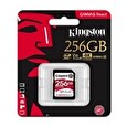 Kingston paměťová karta 256GB Canvas React SDXC UHS-I V30 (čtení/zápis: 100/80MB/s)