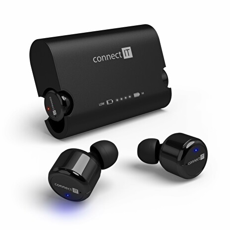 Sluchátka Connect IT True Wireless HYPER-BASS Bluetooth, do uší, mikrofon, s nabíjecí powerbankou
