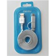 Meizu datový nabíjecí kabel USB - MicroUSB/USB-C, 120 cm, stříbrná