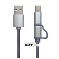 iGET G2V1 - USB kabel Micro USB/ USB - C dlouhý pro veškeré mobilní telefony, včetně odolných