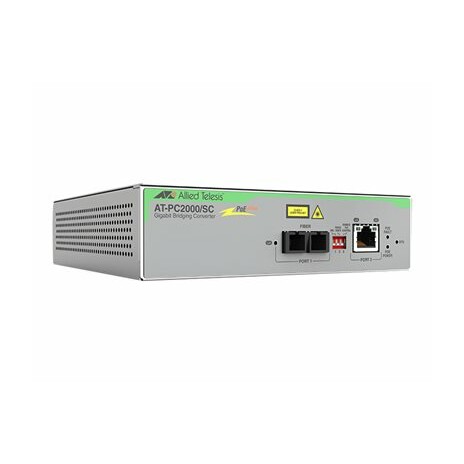 Allied Telesis AT-PC2000/SC - Konvertor médií s optickými vlákny - GigE - 10Base-T, 1000Base-SX, 100Base-TX, 1000Base-T, 1000Base-SC - SC / RJ-45 - 850 nm