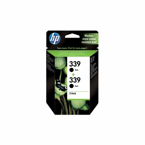 HP 339 - 2-balení - 21 ml - černá - originál - inkoustová cartridge - pro Officejet 63XX, 72XX, K7100, K7103; Photosmart 26XX, 81XX, D5060, D5065, D5155, D5156