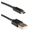 4World Kabel USB 2.0 , AM / B Micro USB-C přenos dat/nabíjení 2.0m černý