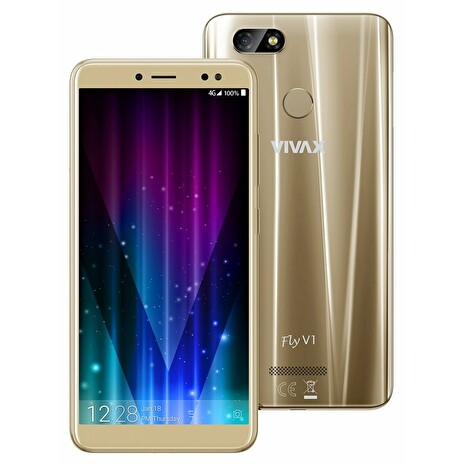 VIVAX Fly V1 - gold 5,47" HD IPS/ 32GB/ 3GB RAM/ LTE/ 13Mpx + 8Mpx/ Android 8