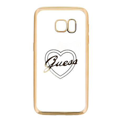 GUHCS7TRHG Guess Heart TPU Pouzdro Gold pro Samsung G930 Galaxy S7