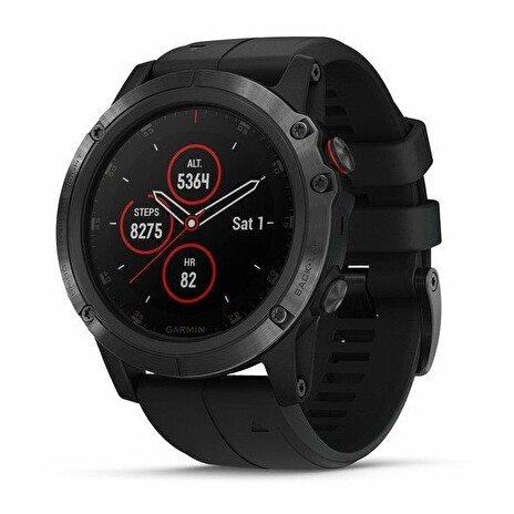 GARMIN GPS chytré hodinky fenix5X Plus Sapphire Black, Black Band