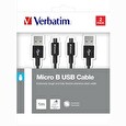 Verbatim Micro B USB Cable Sync & Charge 100cm (Black) + Verbatim Micro B USB Cable Sync & Charge 100cm (Black)