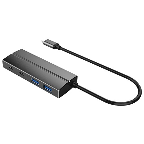 PremiumCord 10G SuperSpeed Hub USB-C na 2 x USB 3.2 A + 2 x USB 3.2 C Aluminum