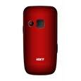 iGET SIMPLE D7 Red, seniorský, Bluetooth, FM rádio, kamera, svítilna, výdrž 15 dní,microSD, stojánek