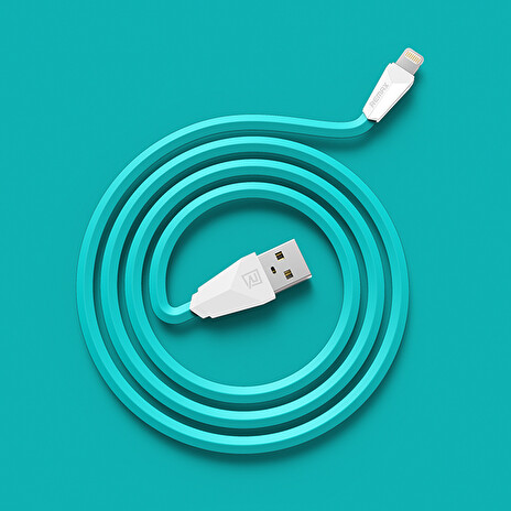 REMAX datový kabel ALIEN, micro USB, 1m dlouhý , barva bílomodrá